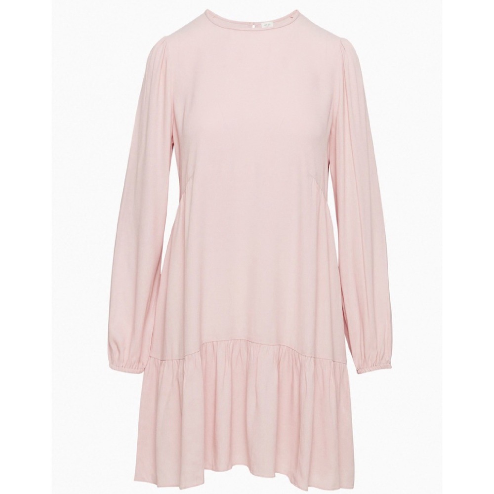NWT Aritzia Wilfred Lambrusco Pink Tiered Trapeze Mini Dress S Feminine Resort
